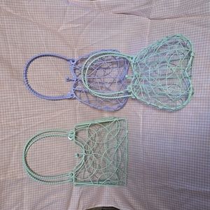 3 wire purse shaped baskets